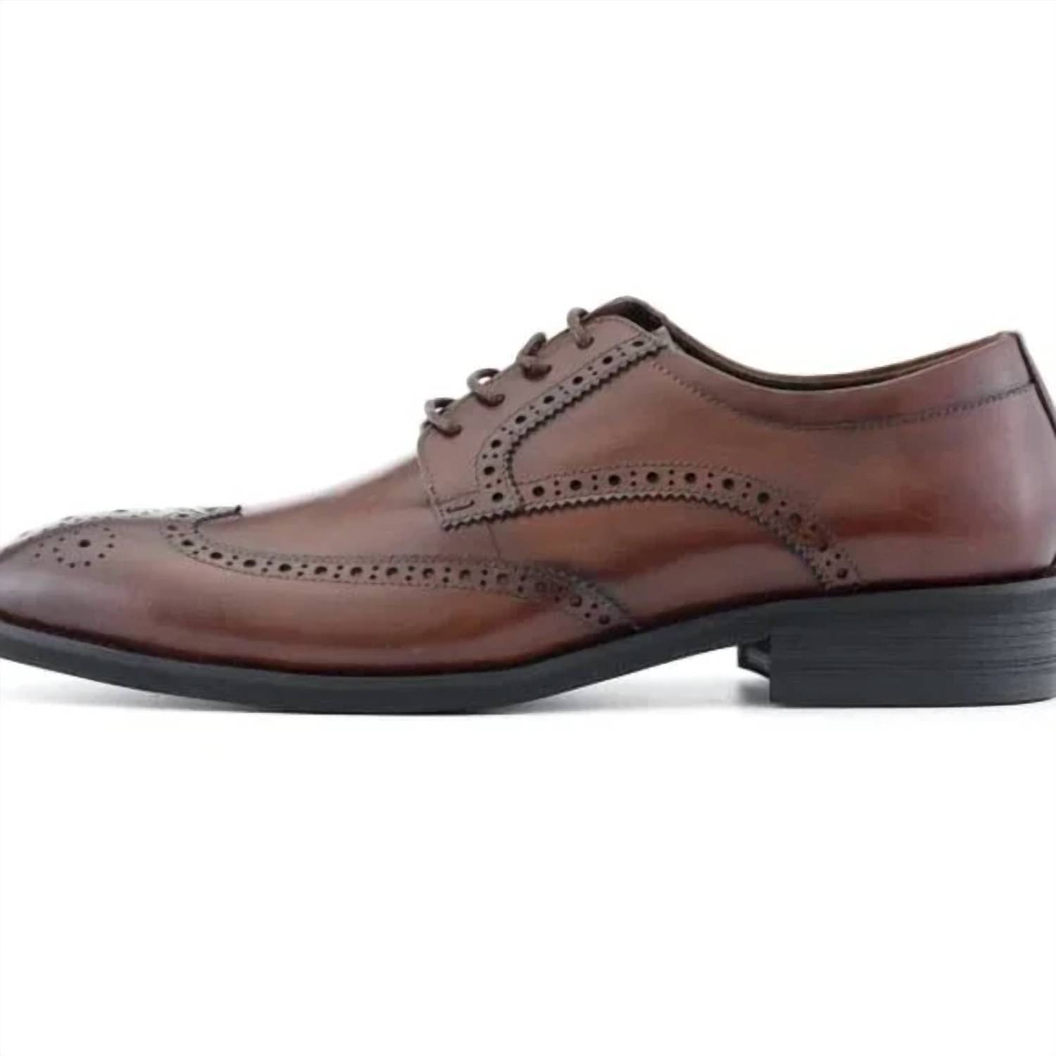 New Asher Green Men's Genuine Calf Leather Wingtip Dress Shoes In Brown